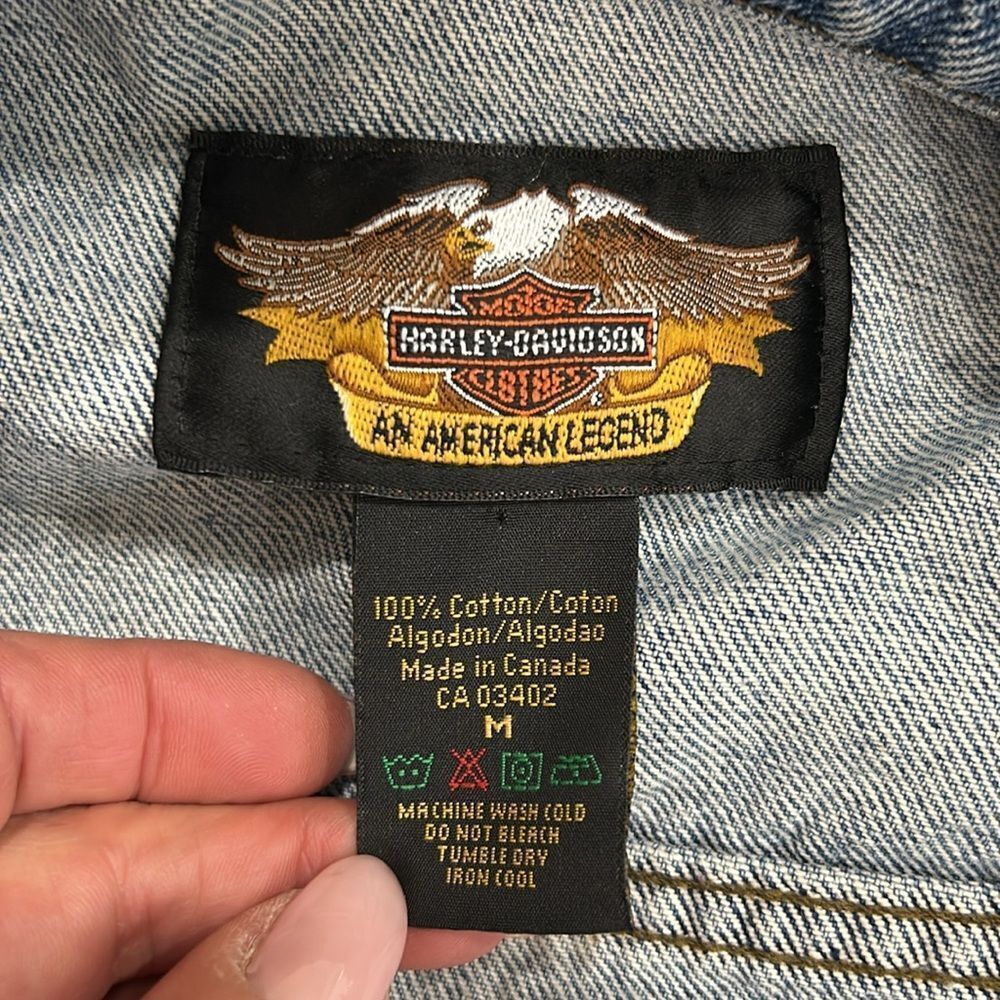 Harley Davidson denim jean jacket coat ￼ - Picture 3 of 6